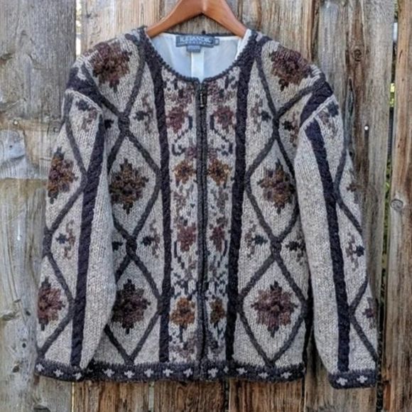 Icelandic Designs Sweaters - Vintage Rag Wool Lined Cardigan Icelandic Designs